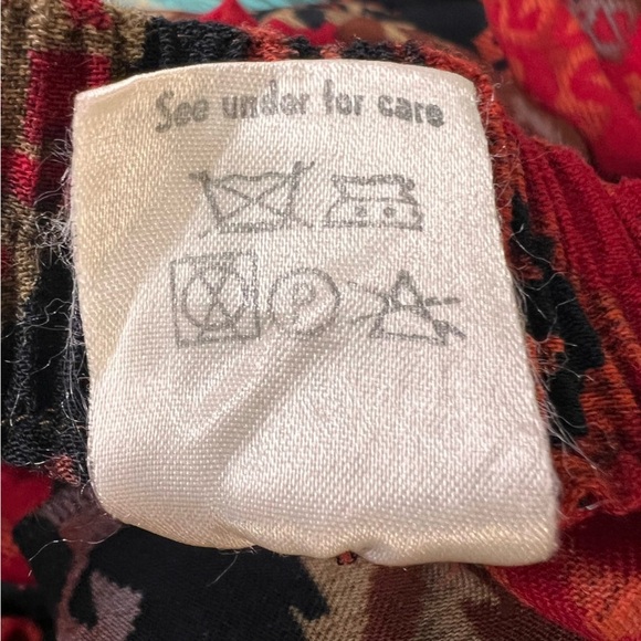 Vintage Saks Fifth Avenue Palazzo Pants Wide Leg Cropped Aztec Southwestern - Picture 9 of 10